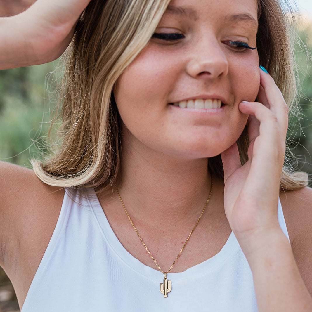 Gold Cactus Necklace | Silver Cactus Necklace | 17 Mile