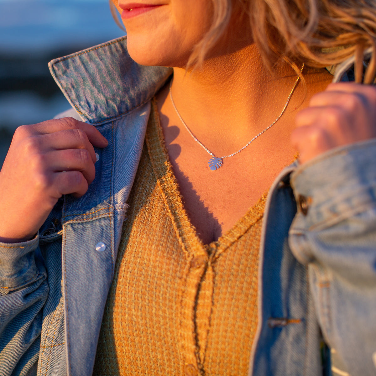 Palm Leaf Necklace | Stainless Steel Necklace | 17 Mile