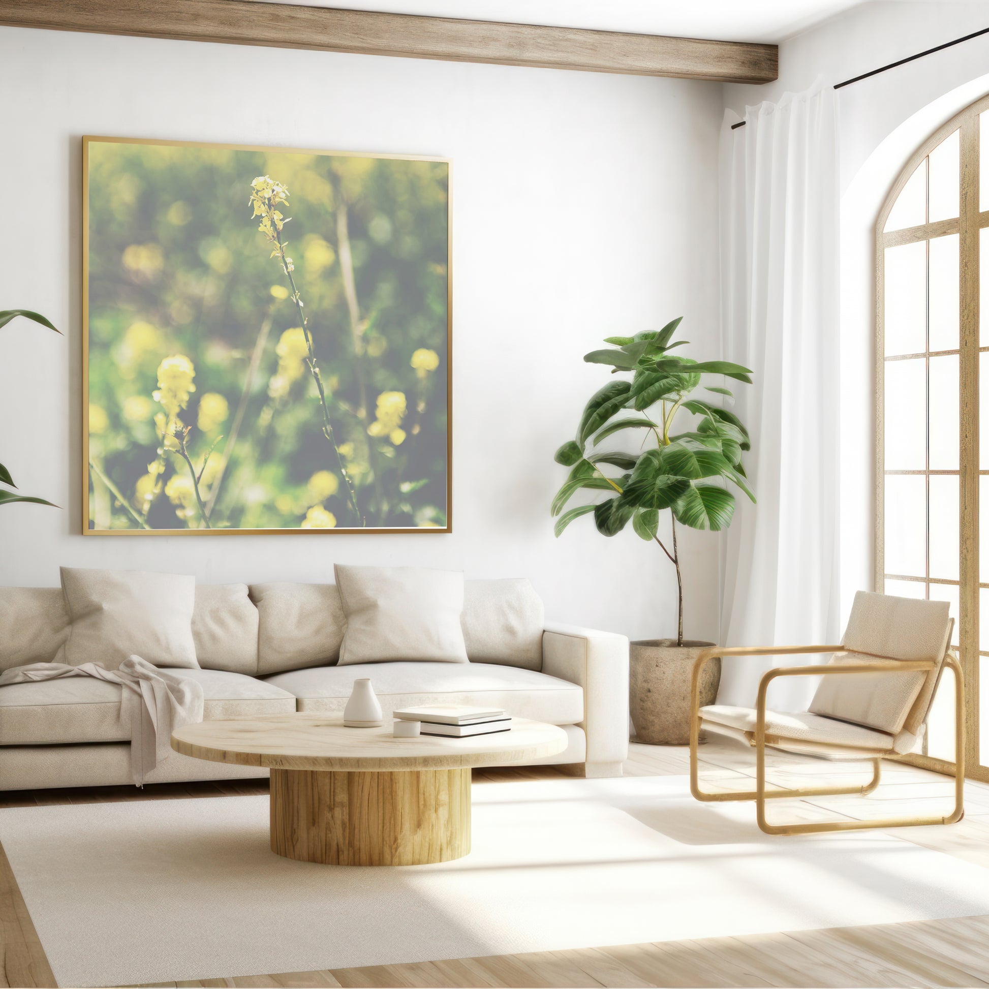 Yellow Wildflowers Canvas | Coastal Wildflowers Canvas | 17 Mile