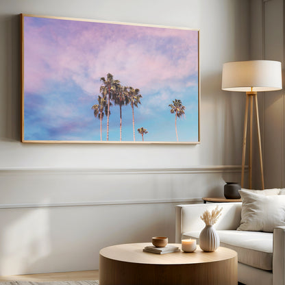 Pastel Palm Canvas | Pastel Palm Tree Art | 17 Mile