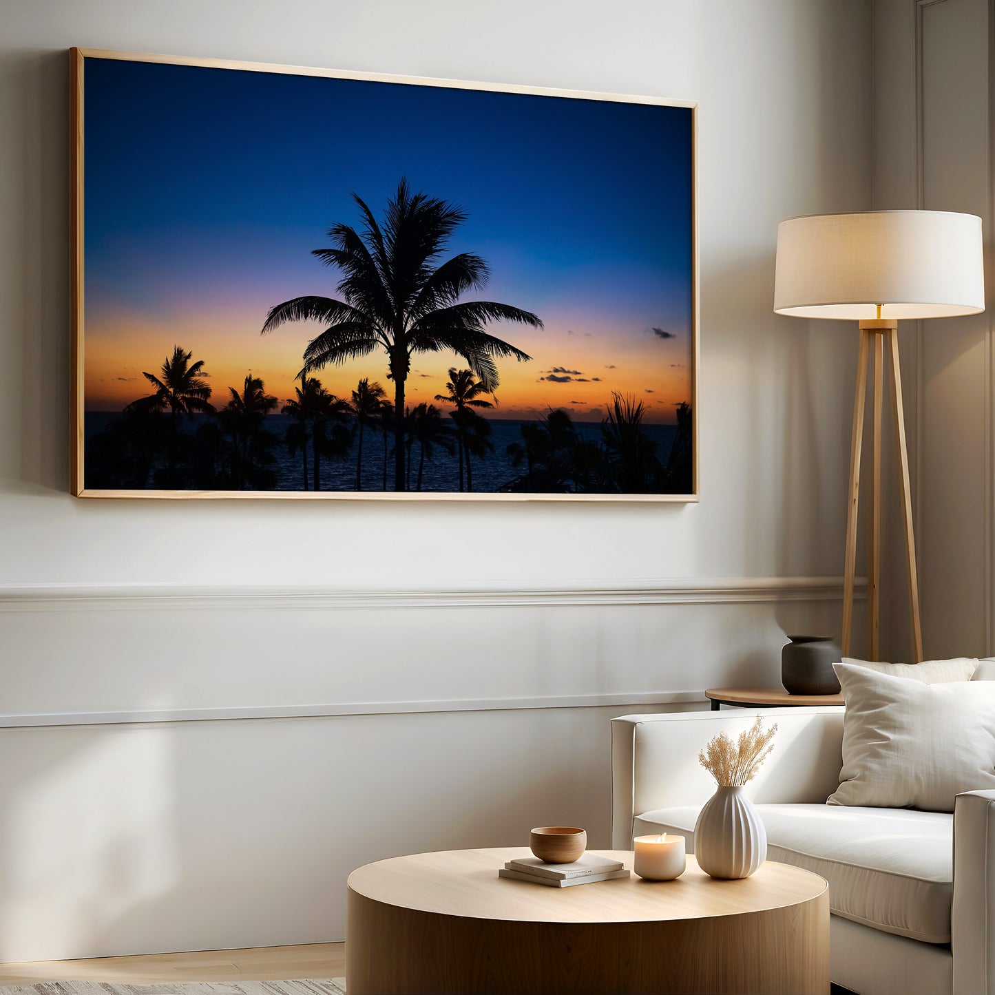 Cancun Sunset Palm Tree Print