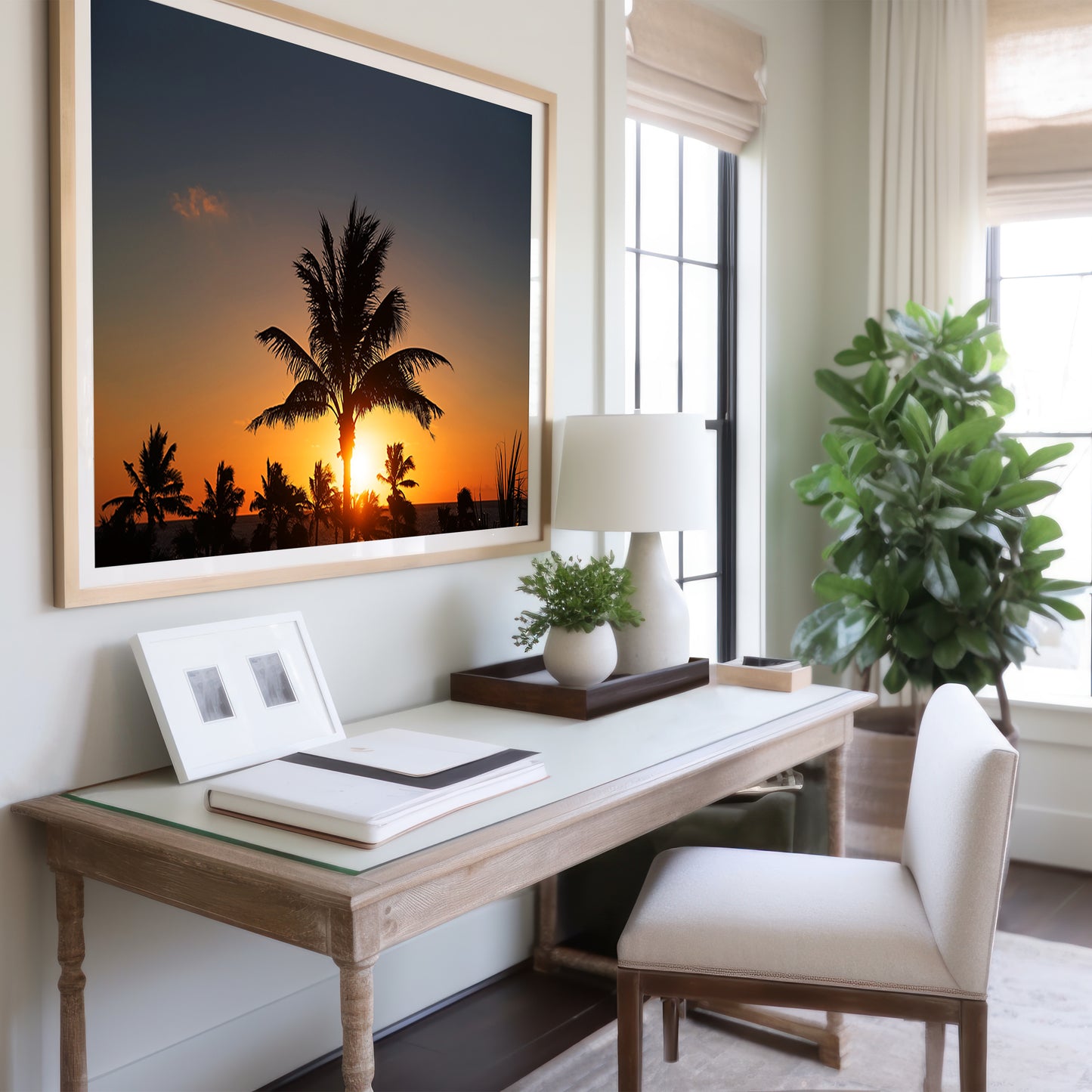 Sunset Palm Trees Cancun Print