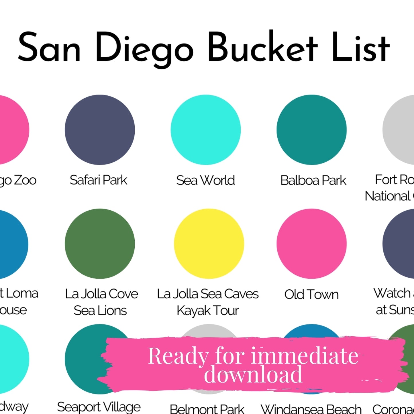 San Diego Bucket List | California Travel Sticker | 17 Mile