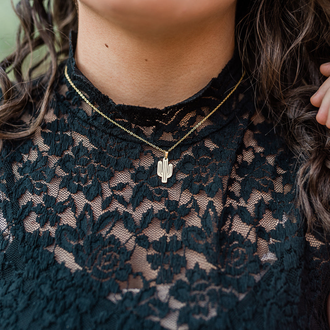 Gold Cactus Necklace | Silver Cactus Necklace | 17 Mile